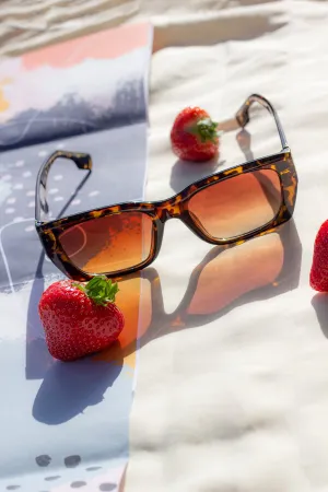 Wide Oblong Angled Sunglasses