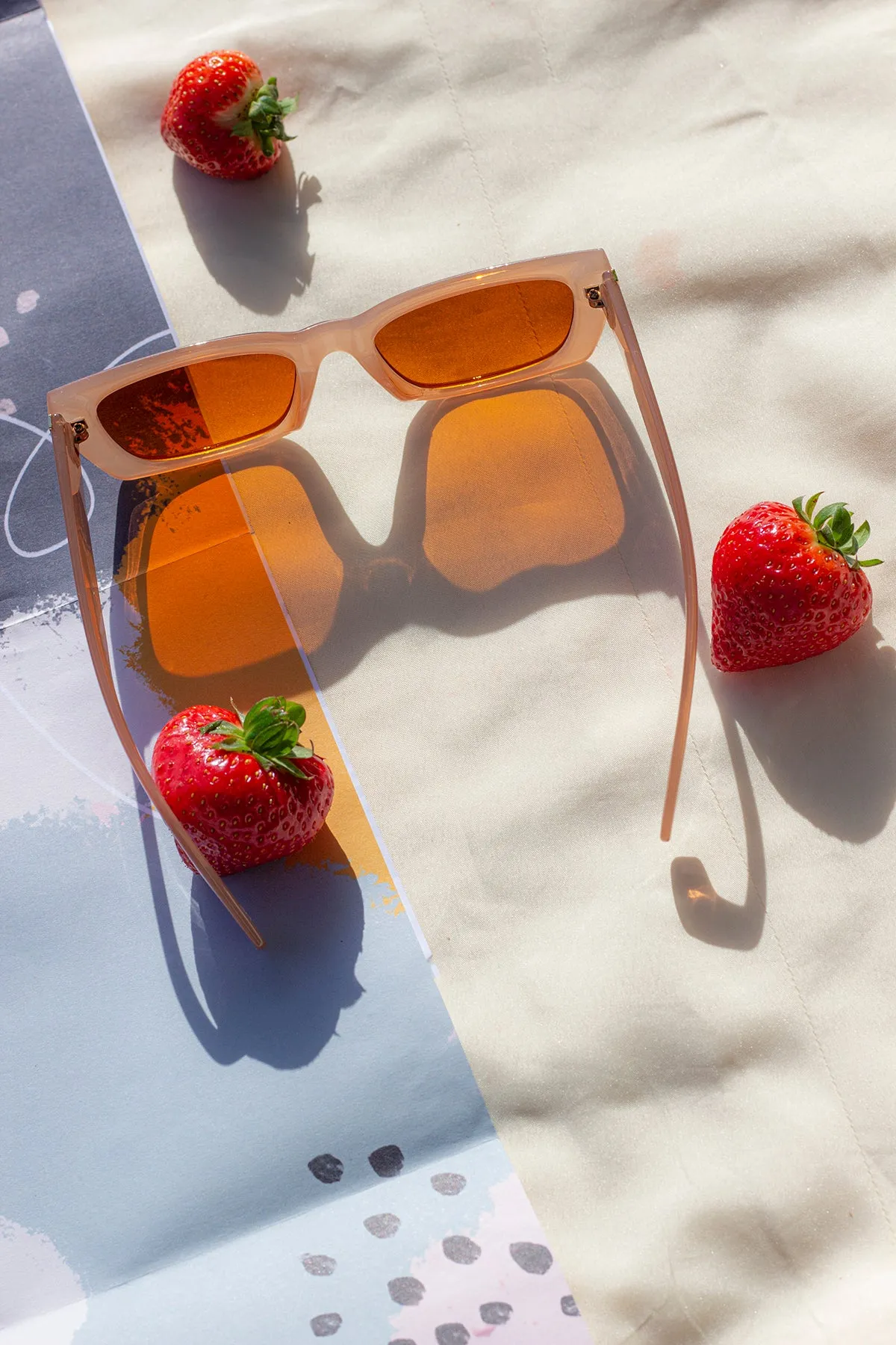 Wide Oblong Angled Sunglasses