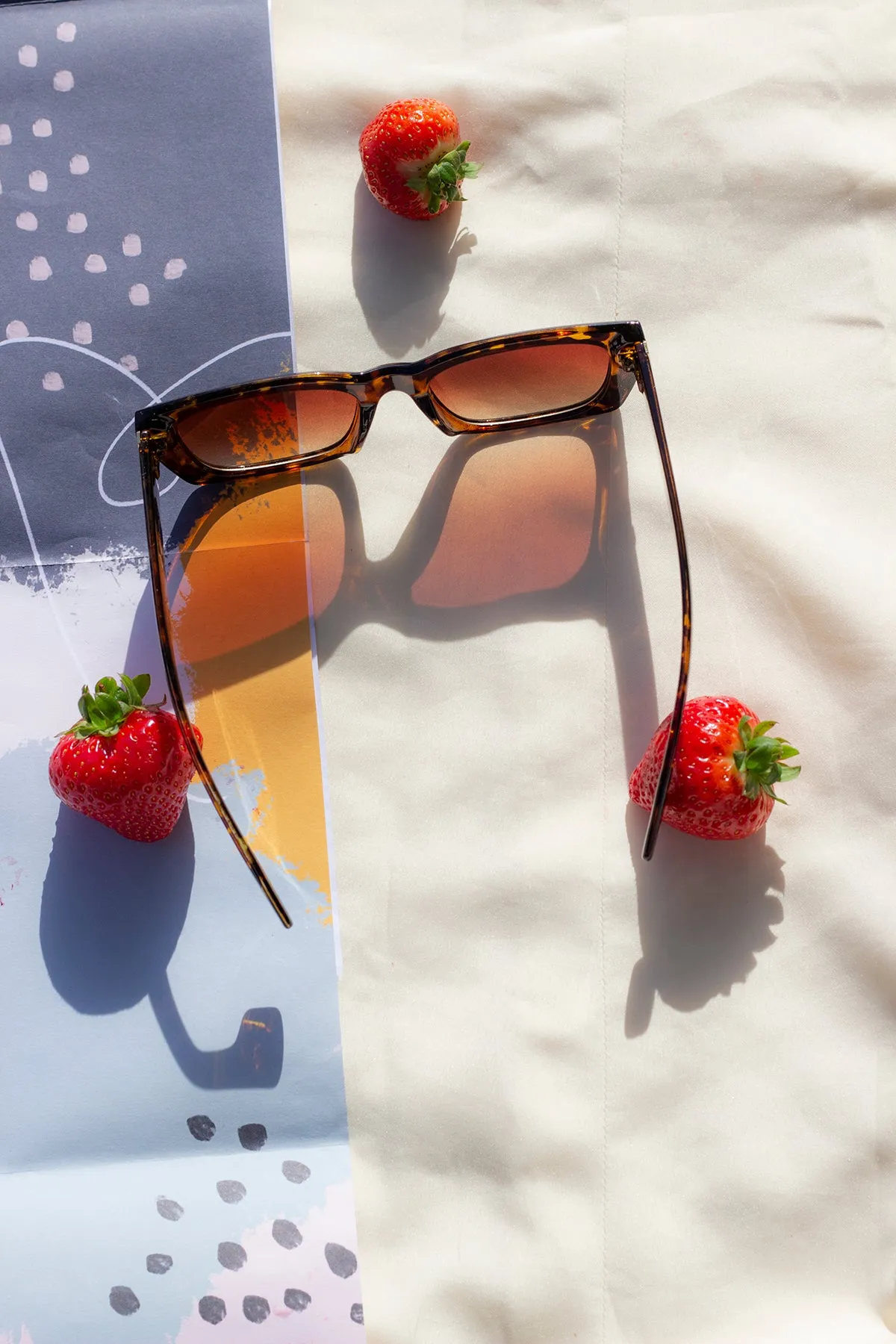 Wide Oblong Angled Sunglasses