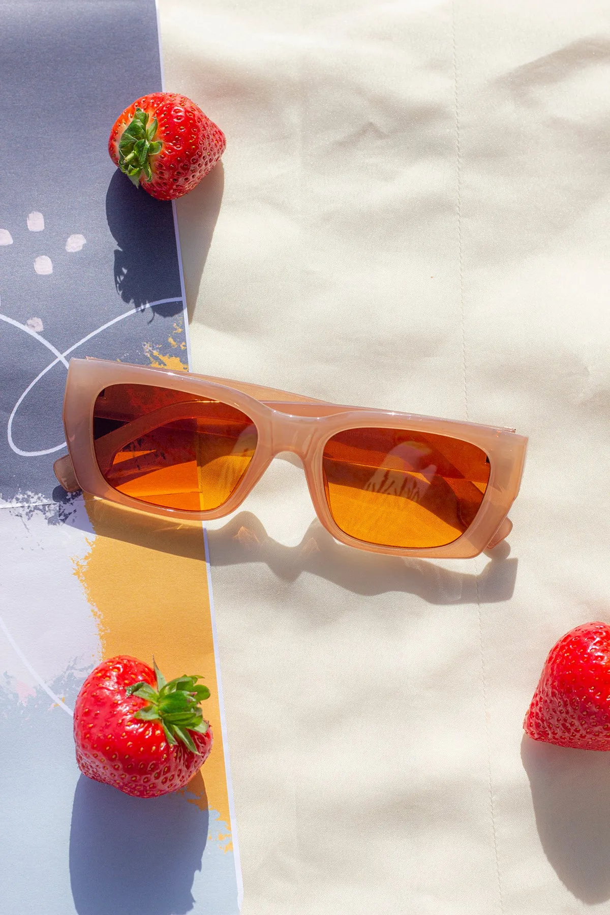 Wide Oblong Angled Sunglasses