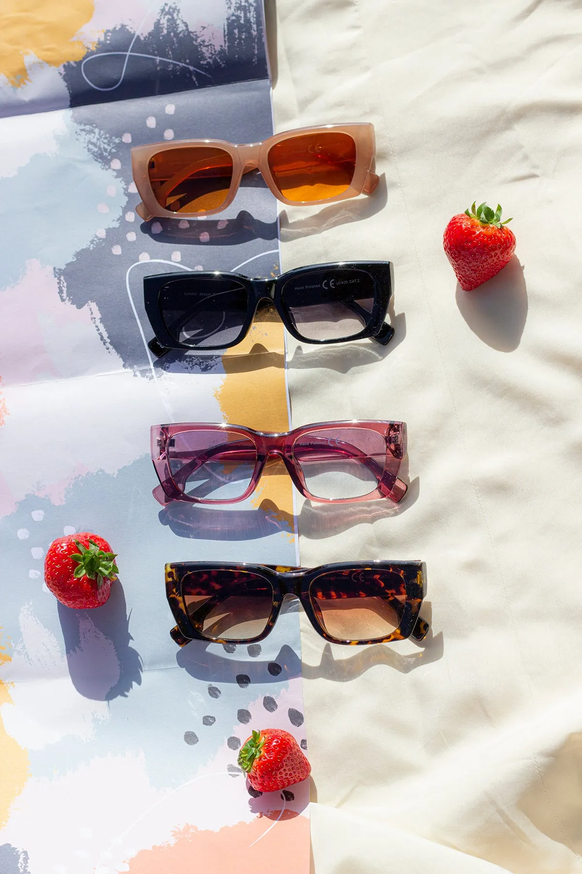 Wide Oblong Angled Sunglasses