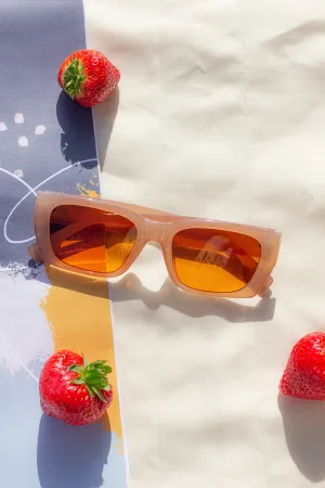 Wide Oblong Angled Sunglasses