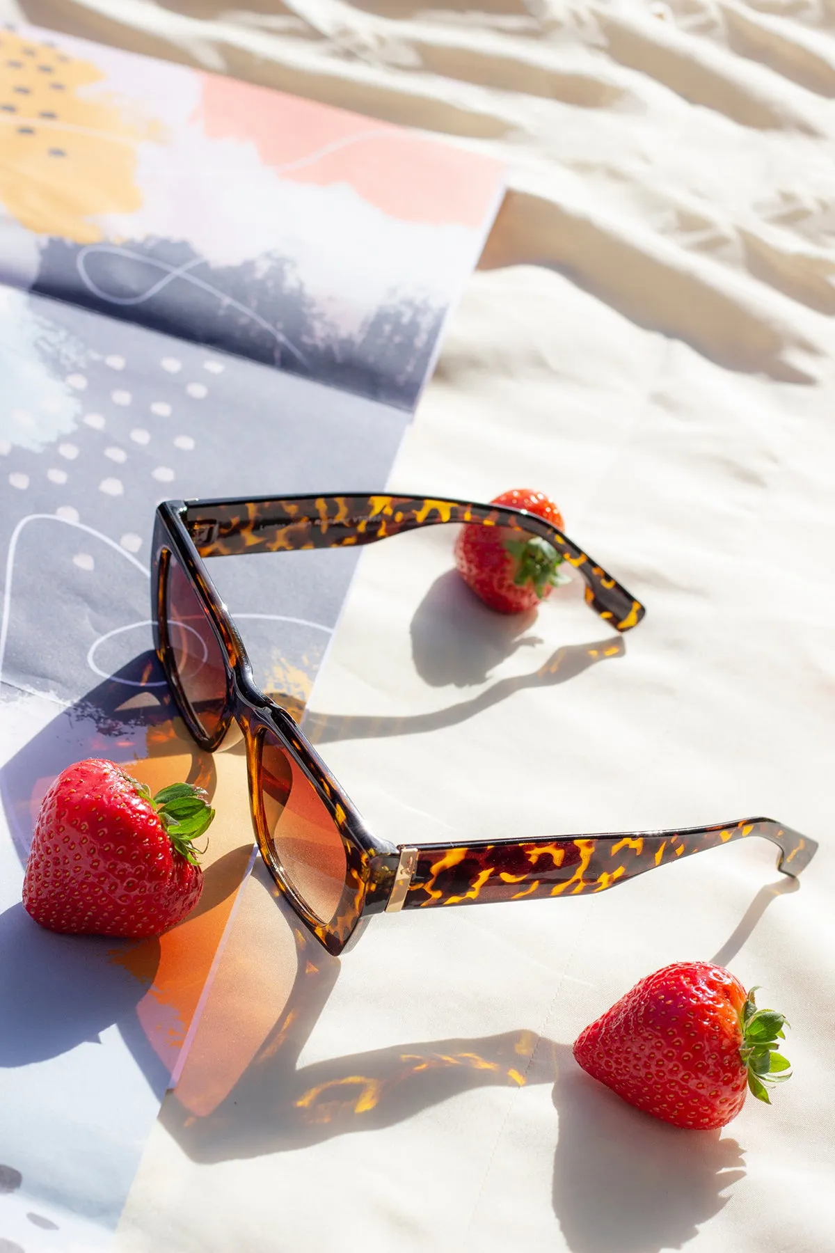 Wide Oblong Angled Sunglasses