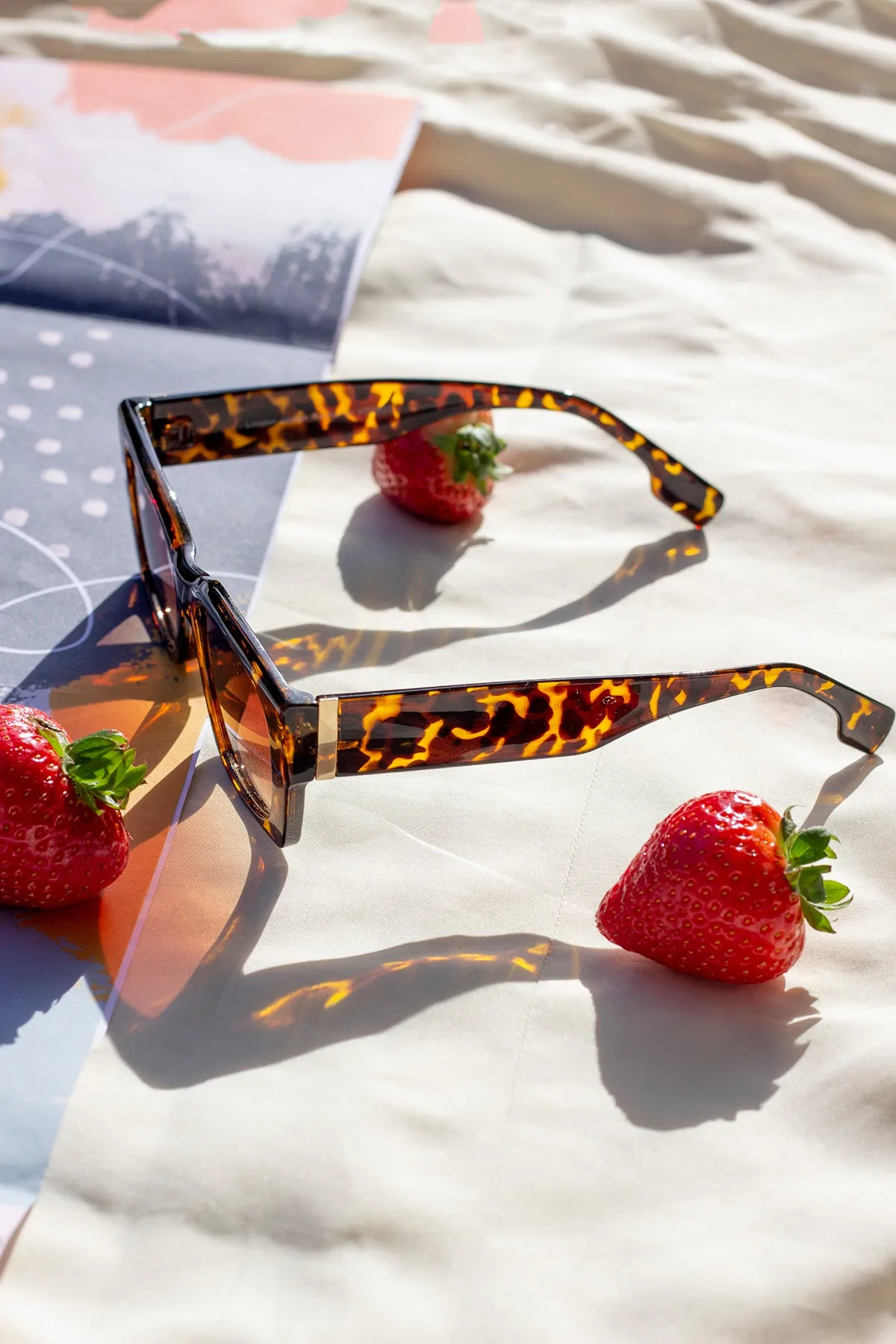 Wide Oblong Angled Sunglasses