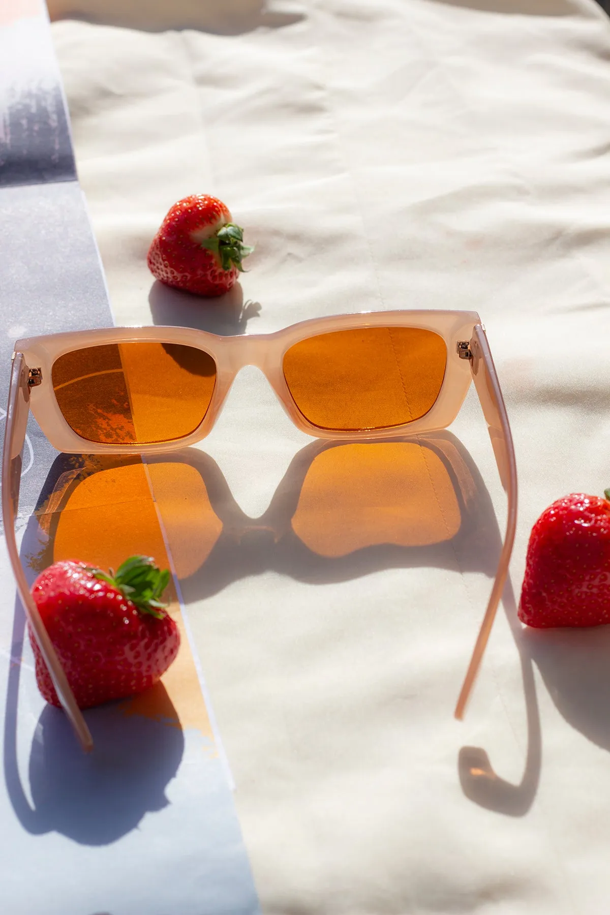 Wide Oblong Angled Sunglasses