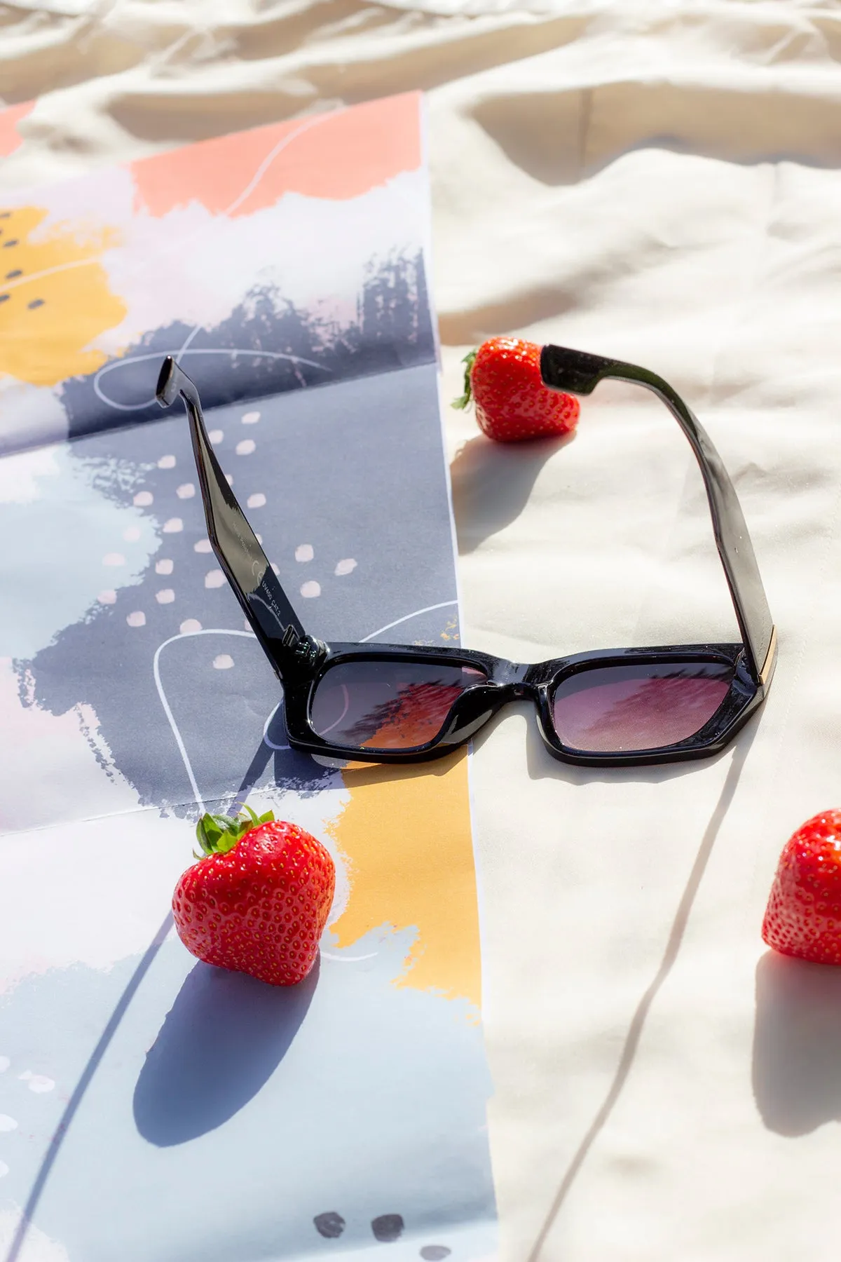 Wide Oblong Angled Sunglasses
