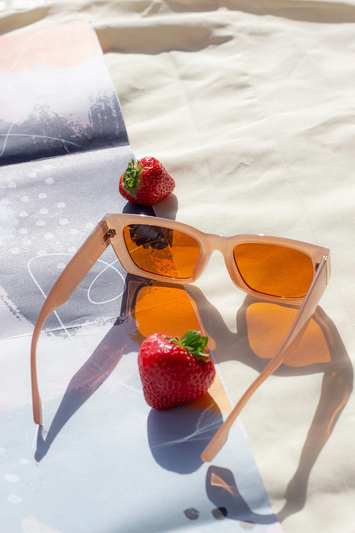 Wide Oblong Angled Sunglasses