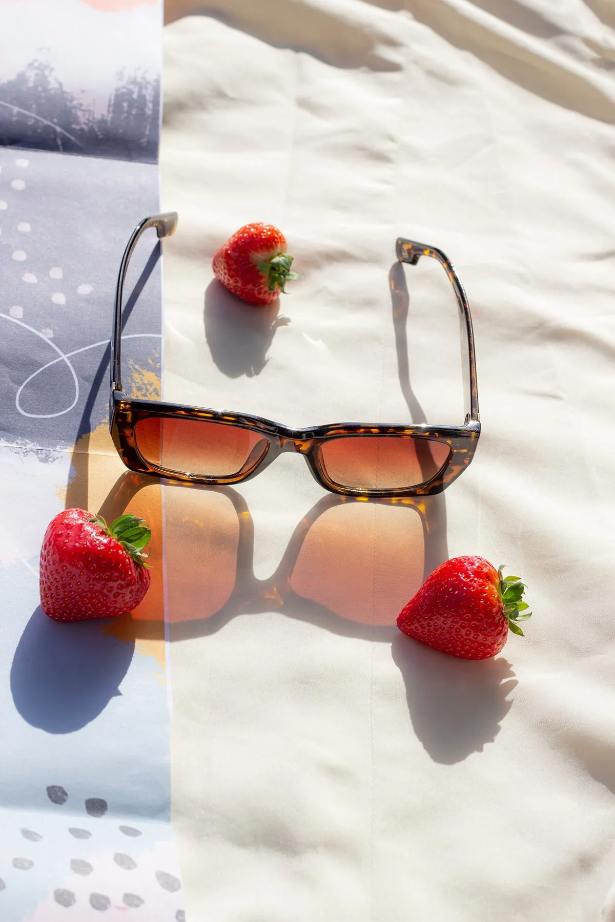 Wide Oblong Angled Sunglasses
