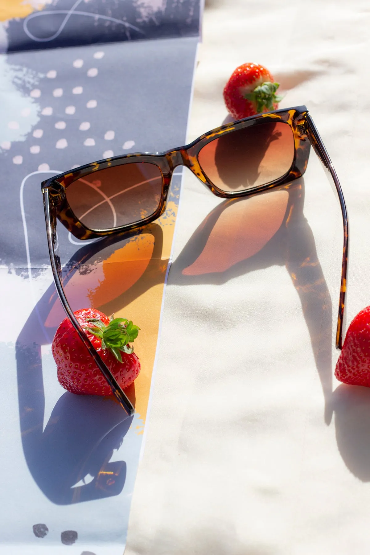 Wide Oblong Angled Sunglasses