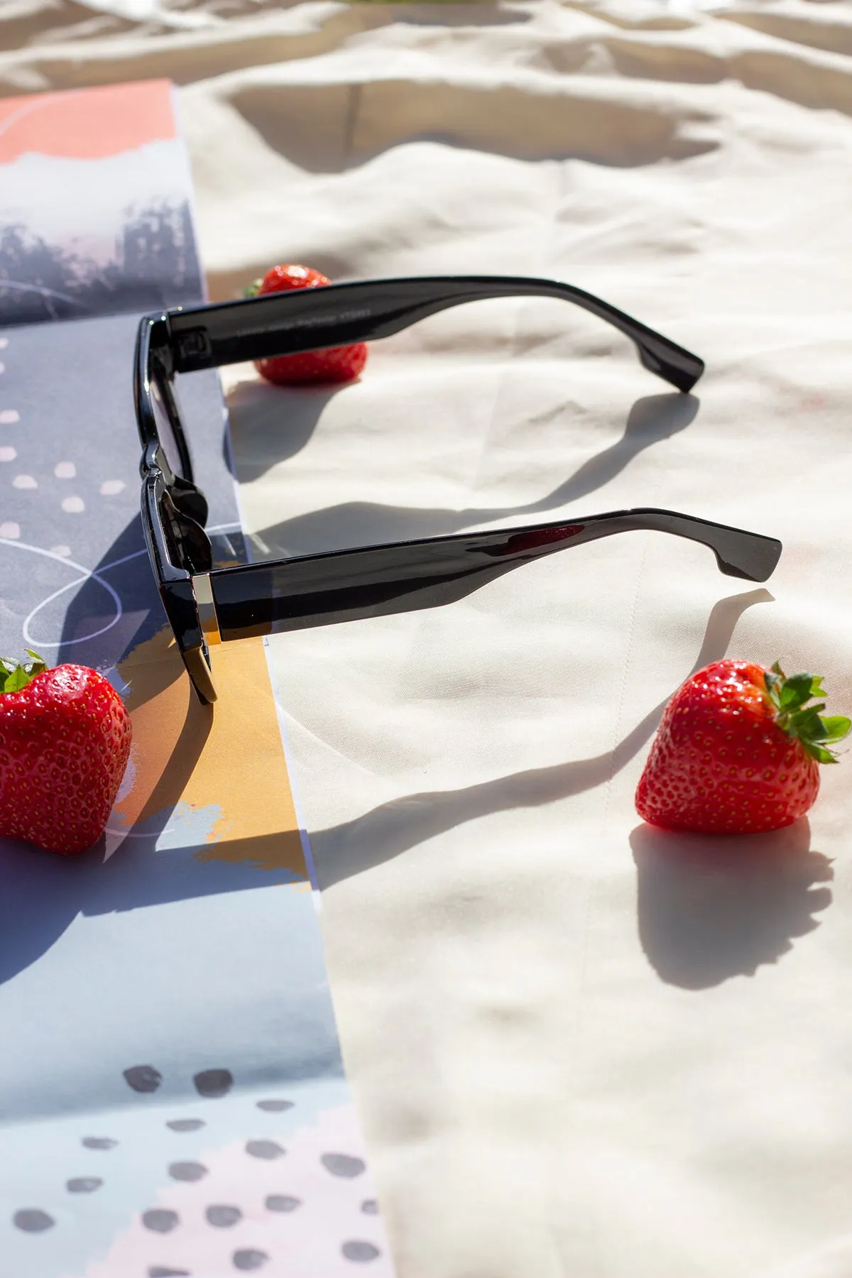 Wide Oblong Angled Sunglasses