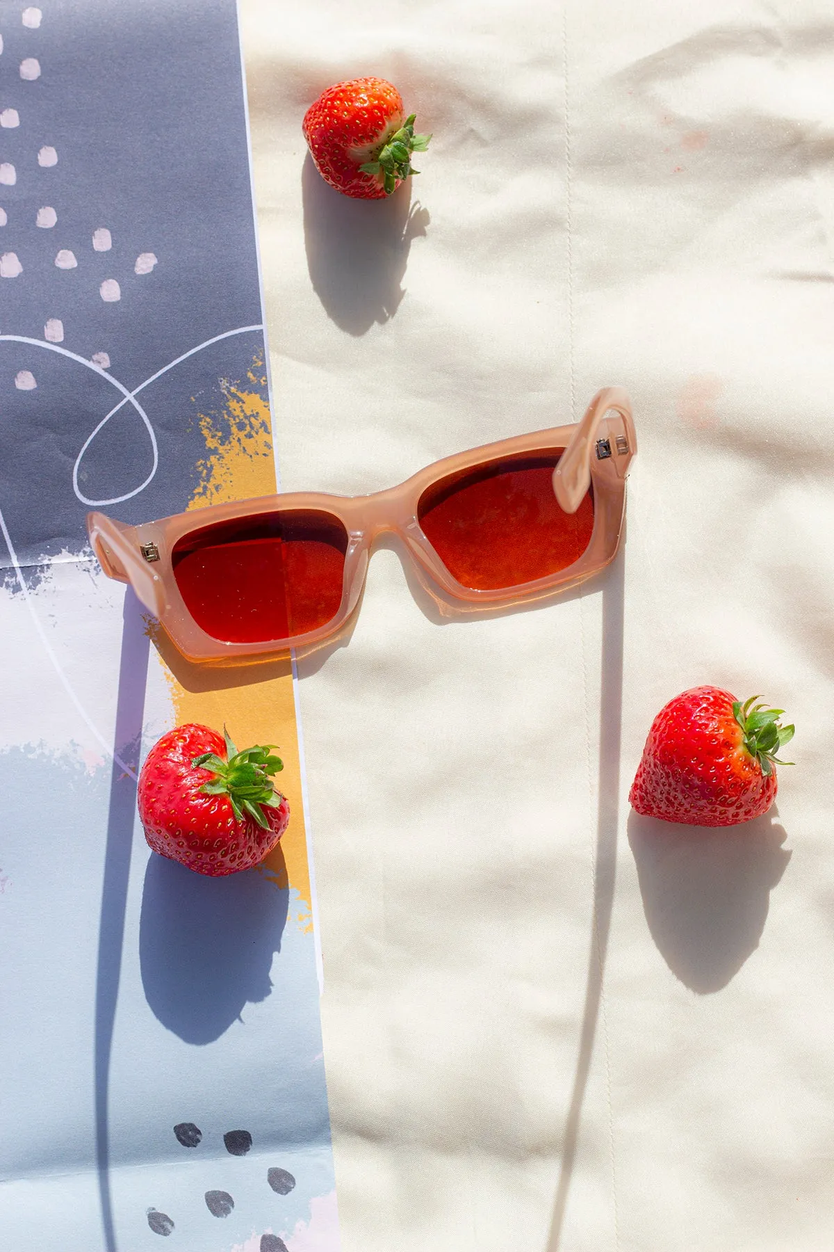 Wide Oblong Angled Sunglasses