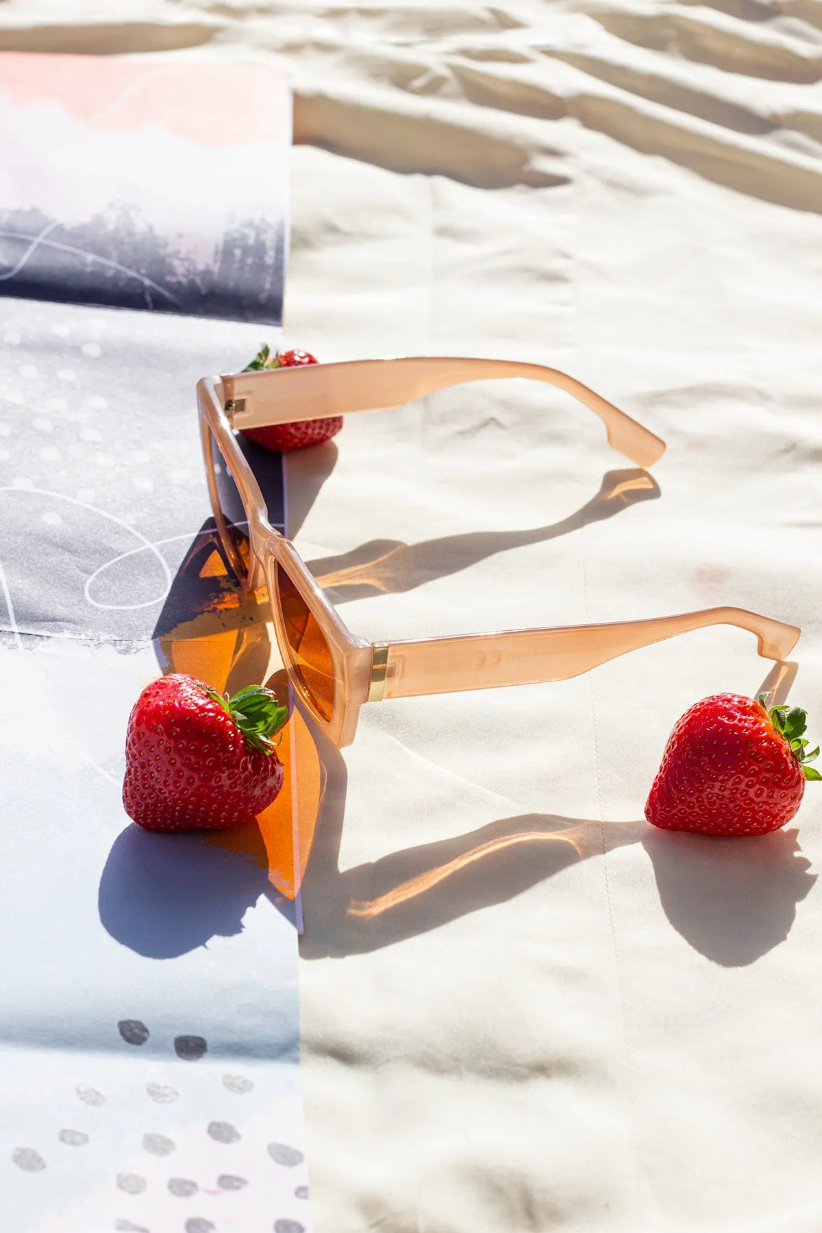 Wide Oblong Angled Sunglasses