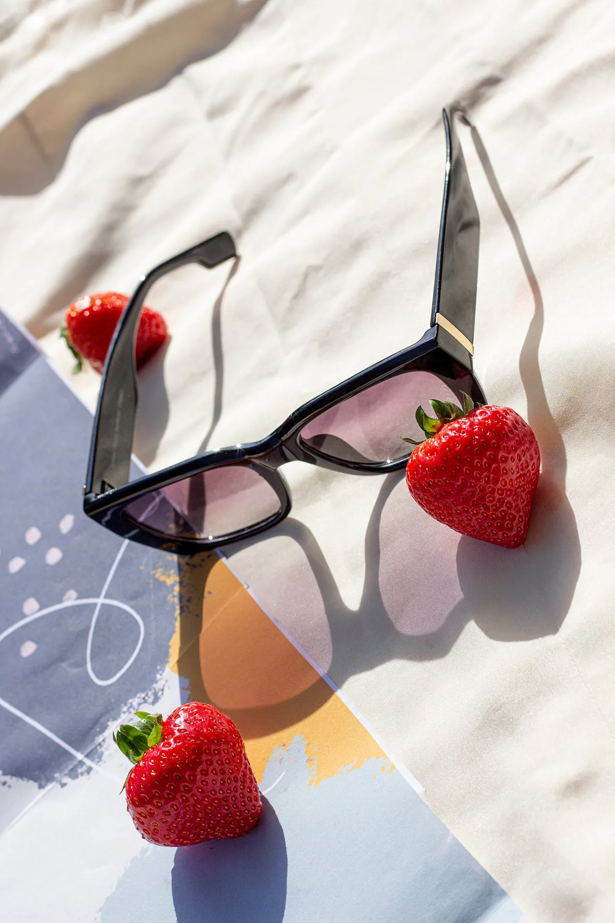 Wide Oblong Angled Sunglasses