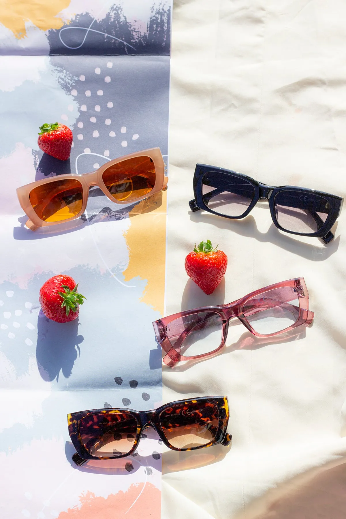 Wide Oblong Angled Sunglasses