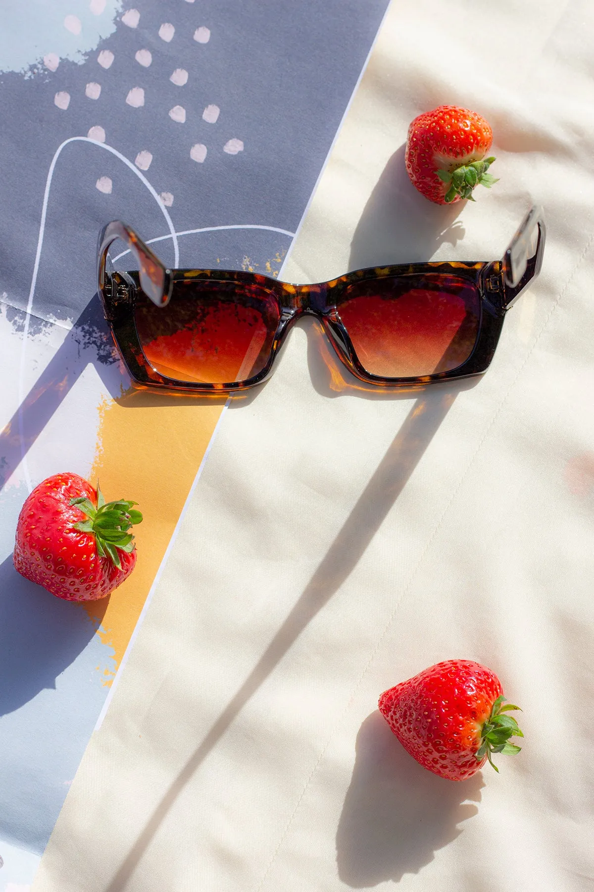 Wide Oblong Angled Sunglasses
