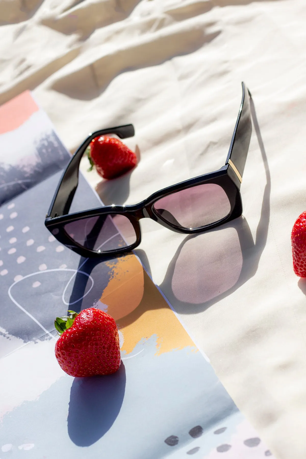 Wide Oblong Angled Sunglasses