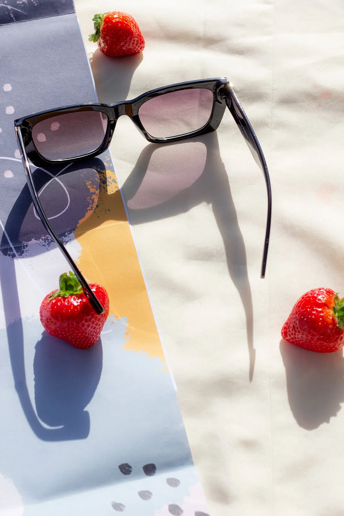 Wide Oblong Angled Sunglasses