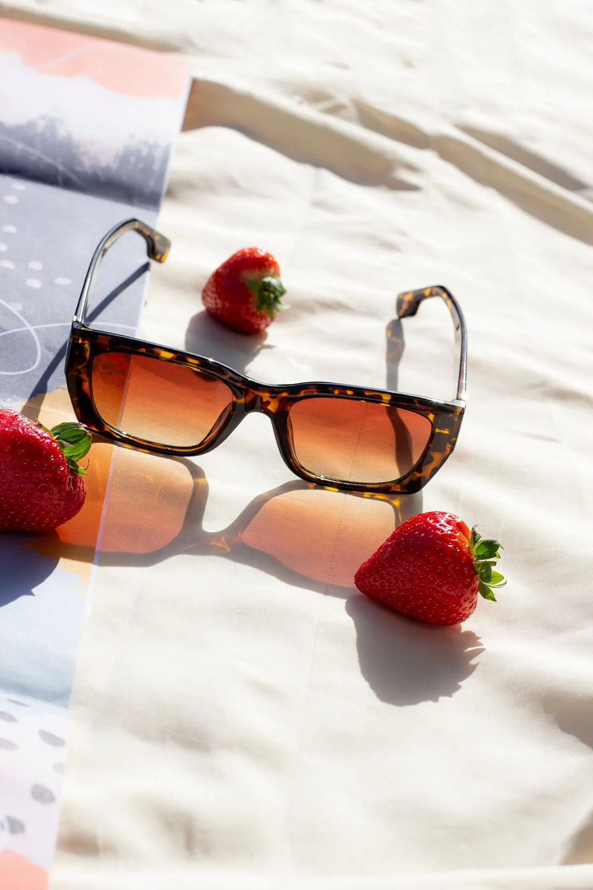 Wide Oblong Angled Sunglasses
