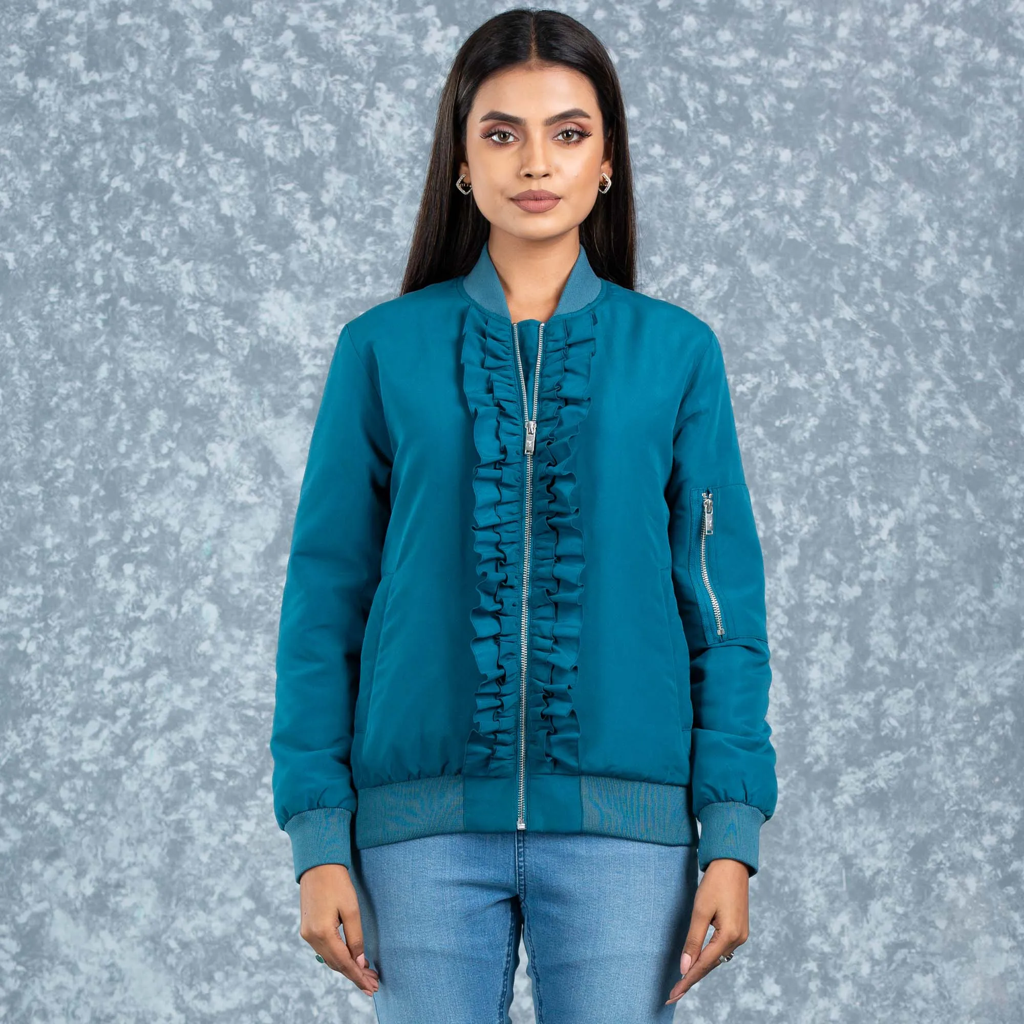 Womens Bomber Jacket- Blue