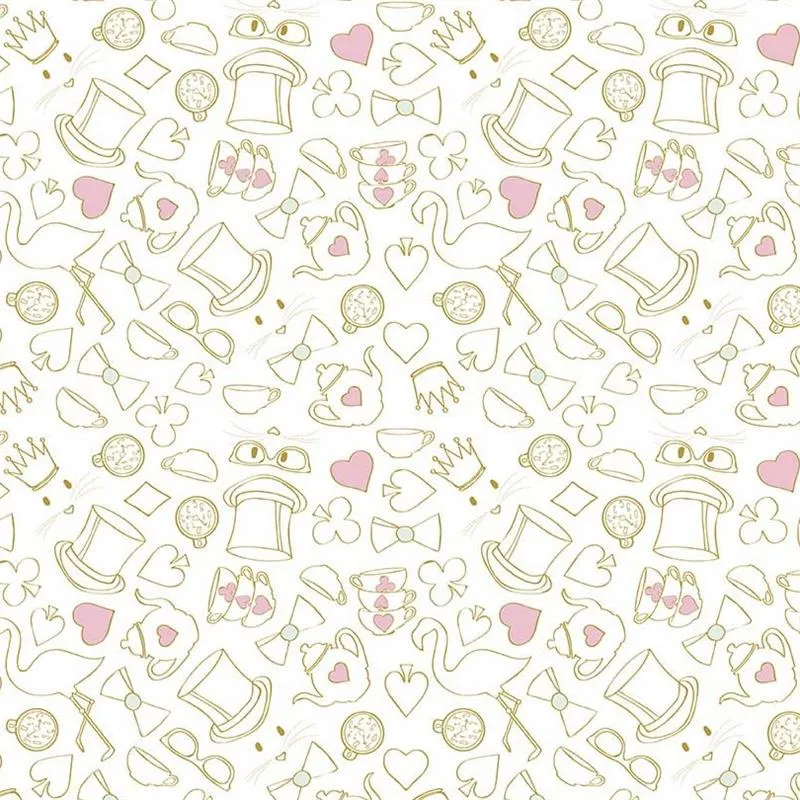 Wonderland 2 Tea Party White Sparkle by Melissa Mortenson for Riley Blake Designs