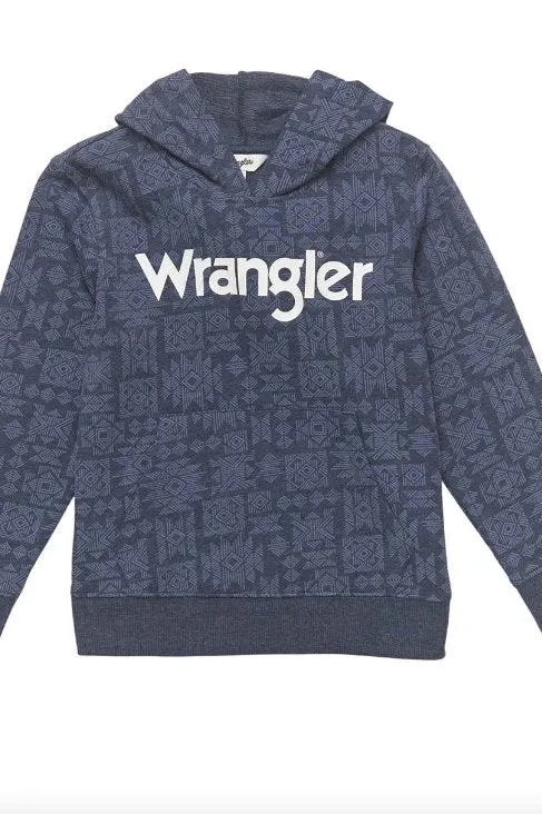Wrangler Girls Navy Aztec Hoodie