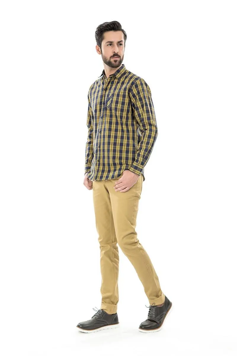 Yellow Casual Shirt FS Regular Fit
