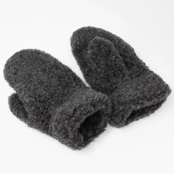 Yoko Wool Simple Mittens Graphite