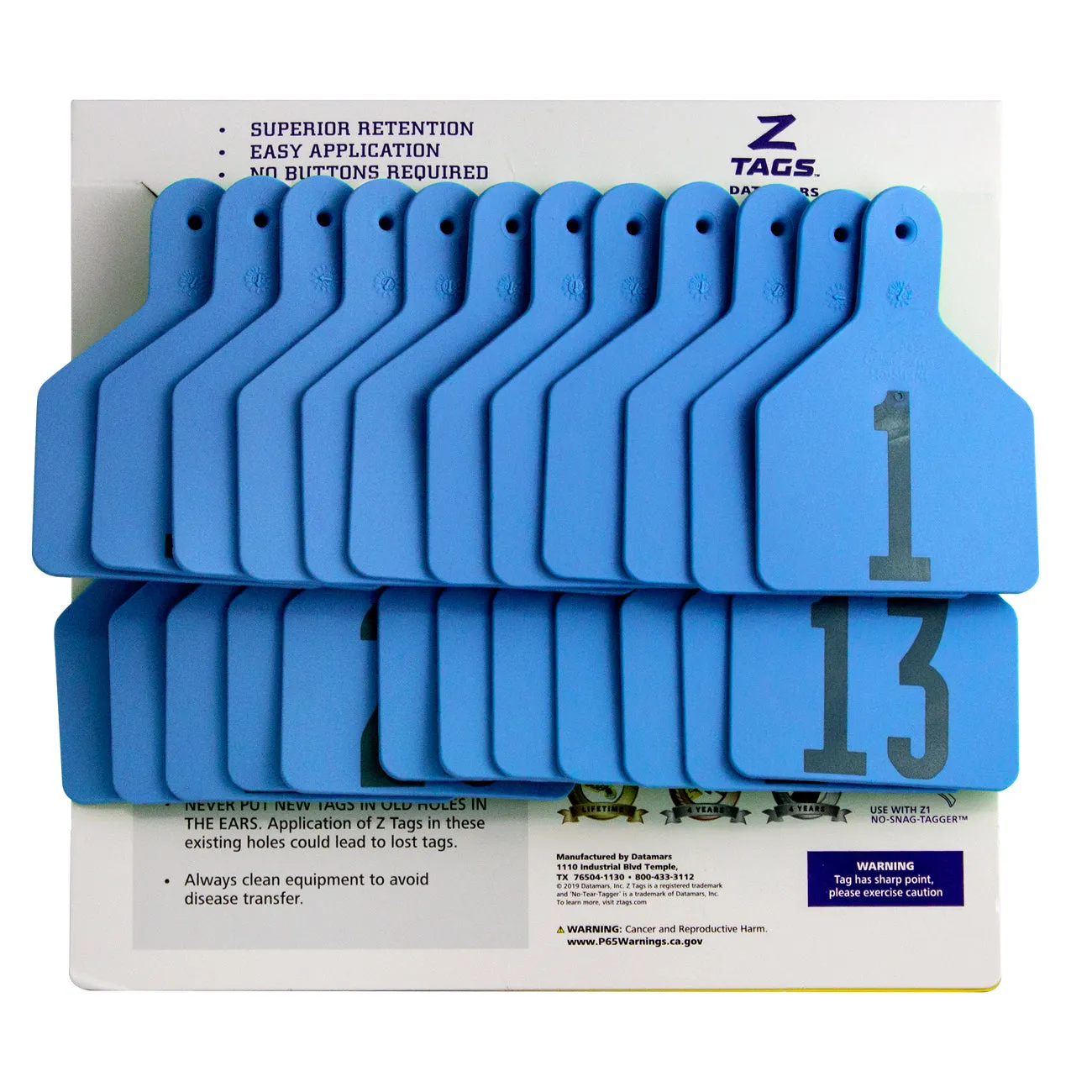 Z Tags 1 piece calf printed (25 units-package)