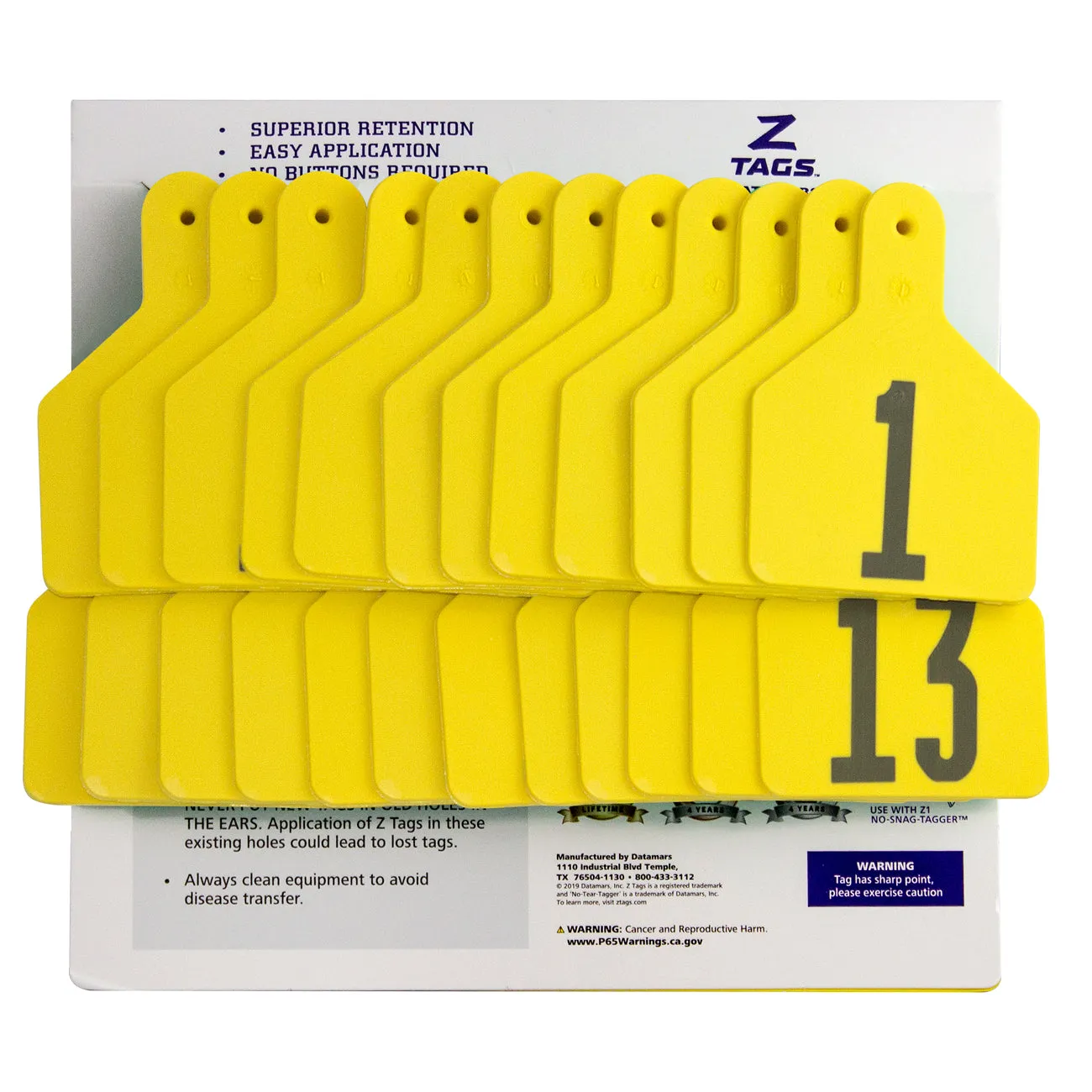 Z Tags 1 piece calf printed (25 units-package)