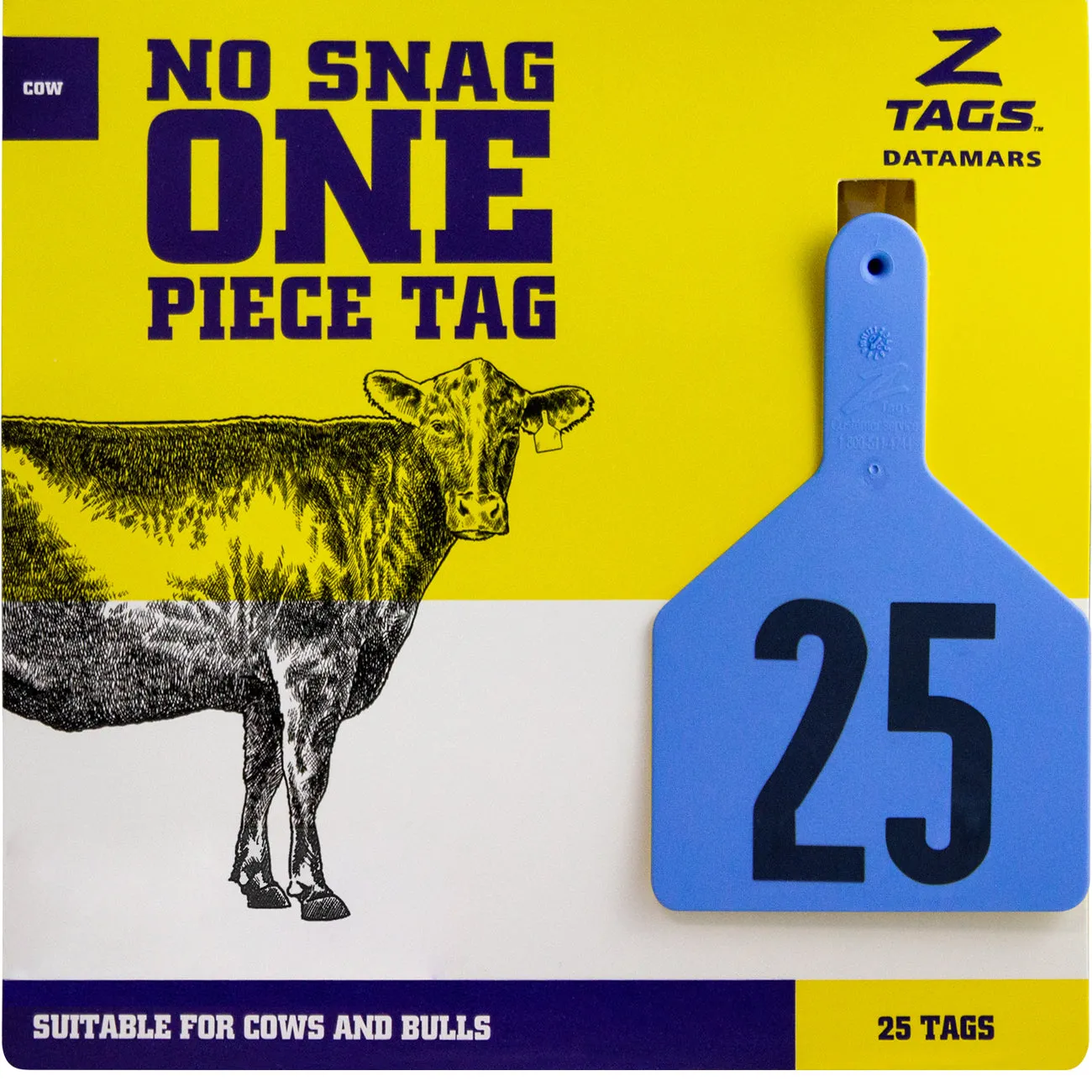 Z Tags 1 piece cow printed (25 units-package)