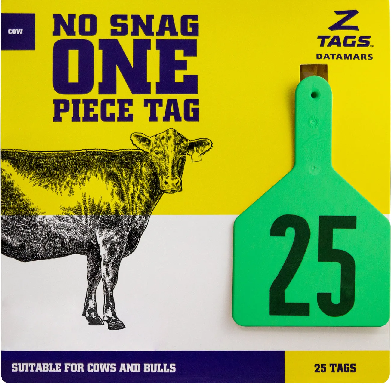 Z Tags 1 piece cow printed (25 units-package)