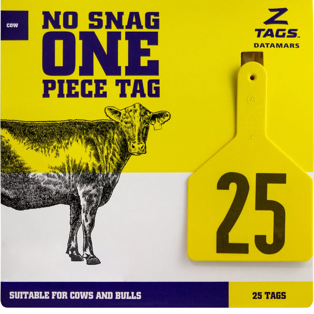 Z Tags 1 piece cow printed (25 units-package)