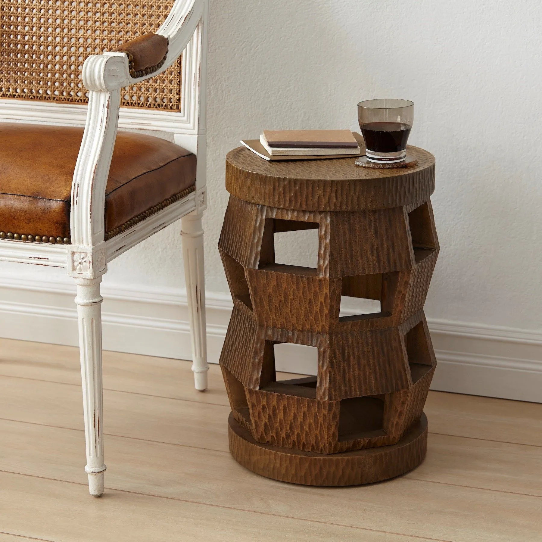 Zanzibar Stool/Side Table / Desert Brown