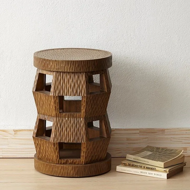 Zanzibar Stool/Side Table / Desert Brown