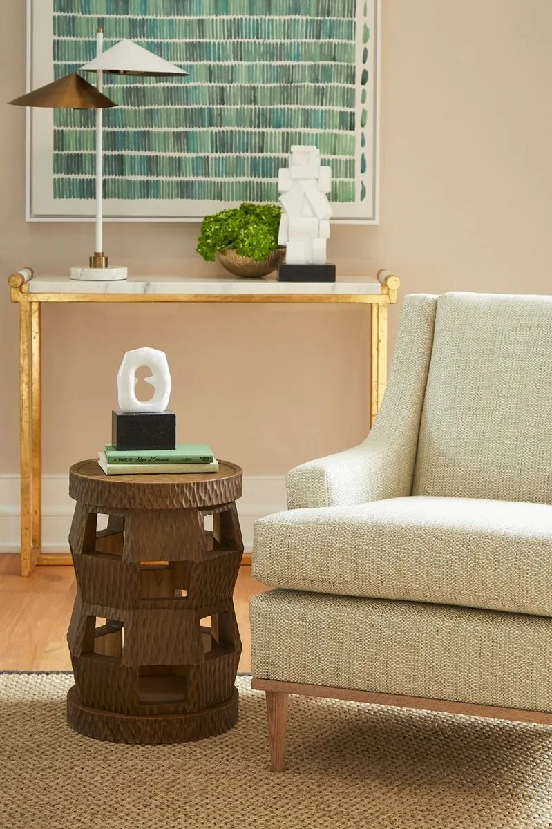 Zanzibar Stool/Side Table / Desert Brown