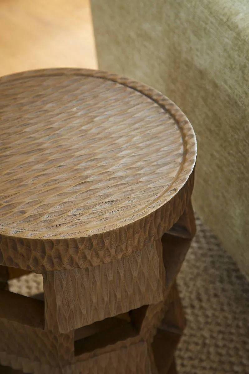 Zanzibar Stool/Side Table / Desert Brown