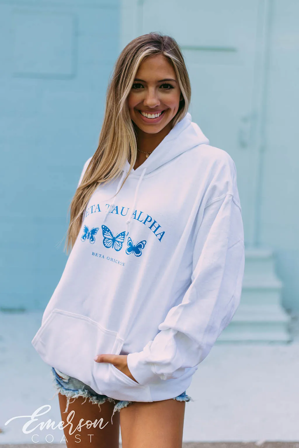 Zeta Tau Alpha Blue Butterfly Hoodie