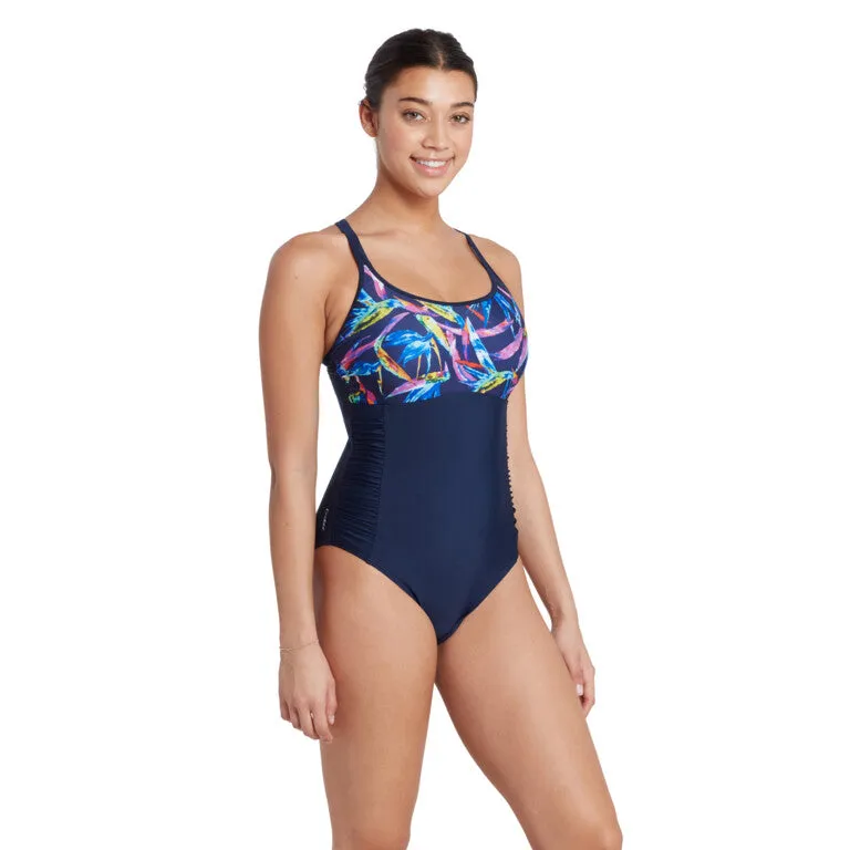 ZOGGS Women's Multiway 1 Piece - Neon Crystal Print
